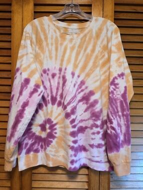 Sonoma Tie-Dye Orange/Purple Sweatshirt Women's Size XL
